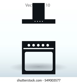 stove and hood vector illustration