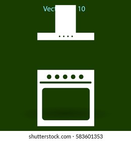 stove and hood vector illustration