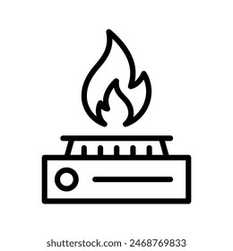 Stove icon. Burner symbol. Oven vector illustration isolated. Heating pictogram. Furnace icon.