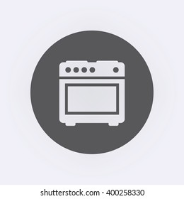 Stove icon in circle v. Vector illustration