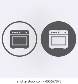Stove icon in circle v. Vector illustration