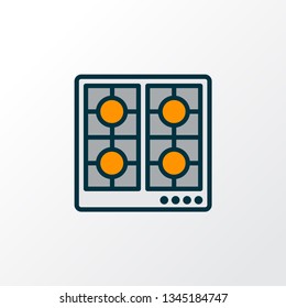 Stove icon colored line symbol. Premium quality isolated oven element in trendy style.