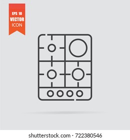 Stove icon in flat style isolated on grey background. For your design, logo. Vector illustration.