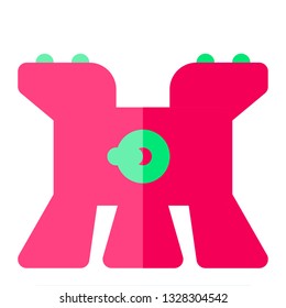 Stove icon flat style pink green