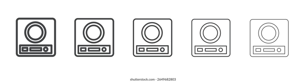 stove icon flat thin illustration symbol