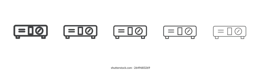 stove icon flat thin illustration symbol