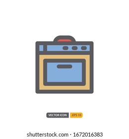 stove icon isolated on white background. for your web site design, logo, app, UI. Vector graphics illustration and editable stroke. EPS 10.