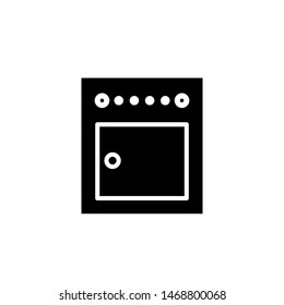 Stove Icon Kitchen Logo Design Simple , Template Emblem Isolated Illustration , Outline Solid Background White
