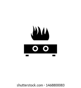 Stove Icon Kitchen Logo Design Simple , Template Emblem Isolated Illustration , Outline Solid Background White
