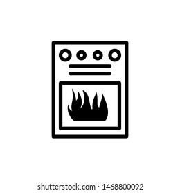 Stove Icon Kitchen Logo Design Simple , Template Emblem Isolated Illustration , Outline Solid Background White
