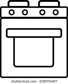Stove icon linear kitchen set