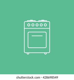 Stove Icon On Green Background