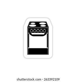 stove icon on a white background with shadow 