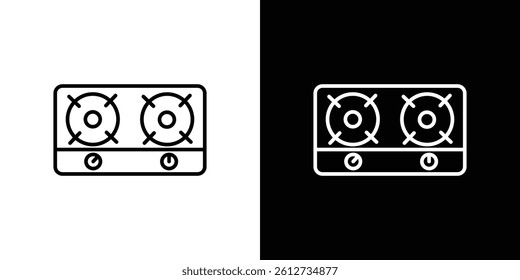 Stove icon set. Black illustration isolated for graphic and web design
