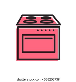 Stove icon. Simple kitchen and cooking illustration. Vector sign for mobile app or website.
