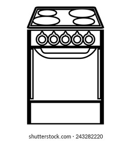 stove icon vector art illustration on white