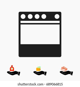 stove icon, vector best flat icon, EPS