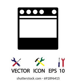stove icon, vector best flat icon, EPS