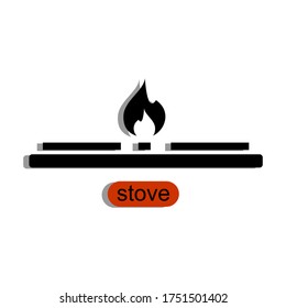 stove icon vector cooking symbol logo template