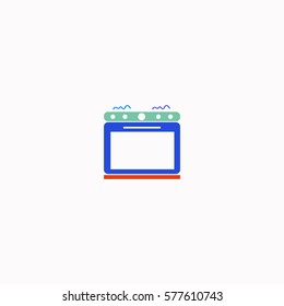 Stove  icon Vector design. Colored illustration.