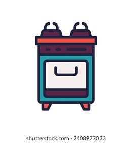 stove icon. vector filled color icon for your website, mobile, presentation, and logo design.