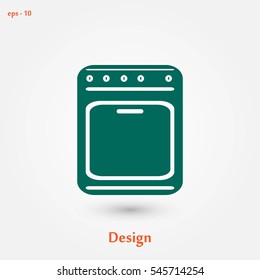 stove icon vector, flat design best vector icon