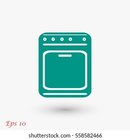 stove icon vector, flat design best vector icon
