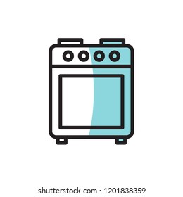 stove icon vector. kitchen icon with shadow style