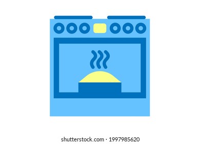 Erhöhen Sie das Symbol. Vektorlinezeichen, Symbol, Logo des Küchenherdes für mobiles Konzept und Webdesign. Symbol für die Website des Ladens von Haushaltsgeräten, Gadgets und Elektronik.