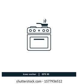 stove icon vector logo template design element