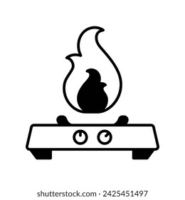 Stove icon vector strock illustration