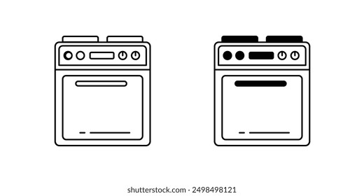 stove icon with white background vector stock illustration