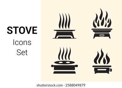 stove icons set. Editable vector icon. Perfect for web and app interfaces, presentations, infographics, etc
