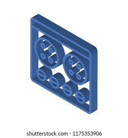 Stove isometric left top view 3D icon