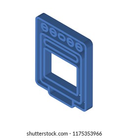 Stove isometric left top view 3D icon