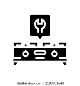 stove kitchen repair glyph icon vector. stove kitchen repair sign. isolated contour symbol black illustration