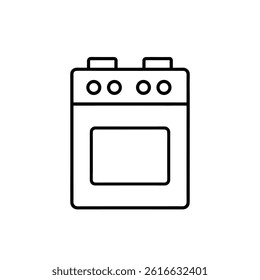 stove Line Icon. Fireplace Icon. stove glyph icon on White Background. Vector Art Illustration. kitchen stove