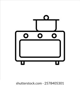 Stove Line Icons Design Elements Illustration