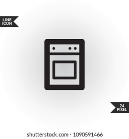 Stove minimal vector icon. Cooker flat line icon for websites and mobile minimalistic flat design.