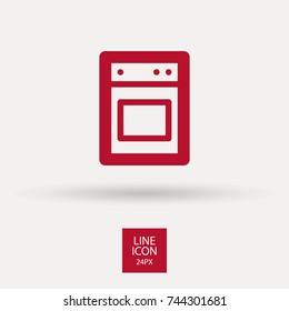 Stove minimal vector icon. Cooker flat line icon for websites and mobile minimalistic flat design.