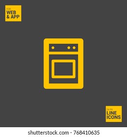 Stove minimal vector icon. Cooker flat line icon for websites and mobile minimalistic flat design.