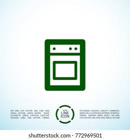Stove minimal vector icon. Cooker flat line icon for websites and mobile minimalistic flat design.