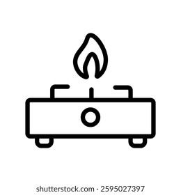Stove outlined icon isolated on white background. Cookware and kitchen utensil vector illustrations.