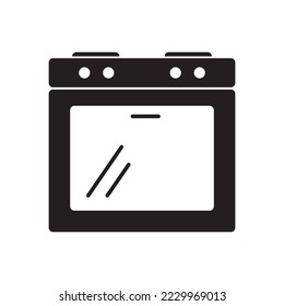 Stove oven icon, vector gas stove. Line icon. Kitchen cooking appliance. Vector illustration of stove isolated on white background