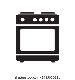 Stove oven icon, vector gas stove. Kitchen cooking appliance. Vector illustration.