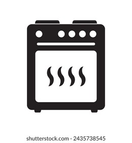 Stove oven icon, vector gas stove. Kitchen cooking appliance. Vector illustration.