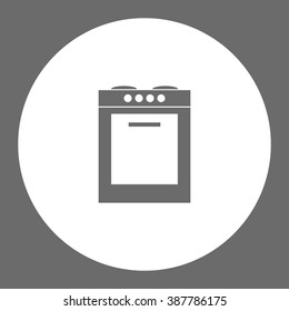 Stove oven. Vector icon grey and white
