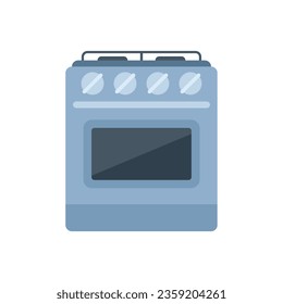 Stove pot icon flat vector. Cooking burner. Oven food isolated