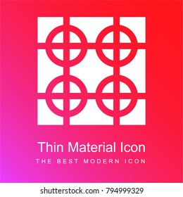 Stove red and pink gradient material white icon minimal design
