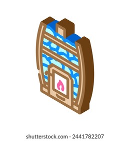 estufa sauna icono isométrico vector. estufa sauna signo. símbolo aislado ilustración